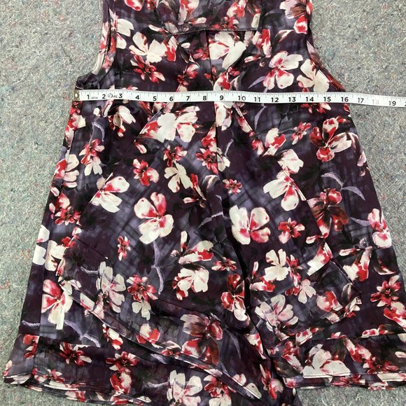 Simply Vera Vera Wang Womens Purple Floral Short Sleeve Scoop Neck Size Small - Picture 5 of 9